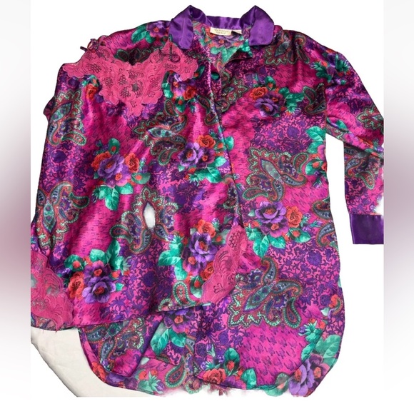 Vintage Gold Label Floral Victoria's Secret Slip Chemise & Night ShirtSize Small - Picture 1 of 5